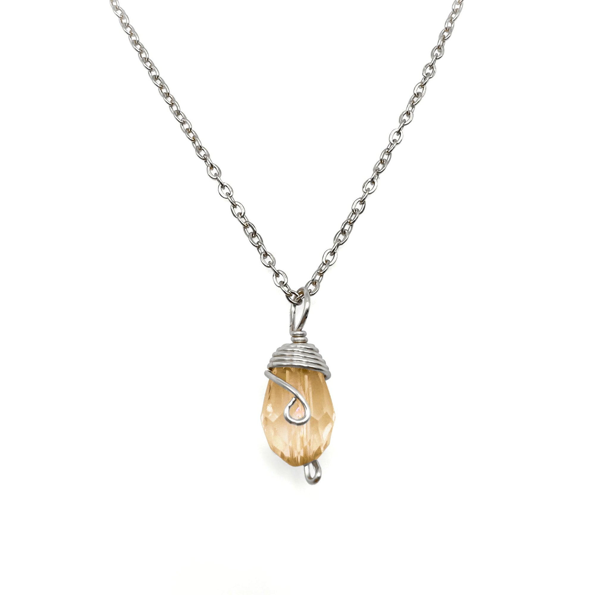 Silver Birthstone Necklace