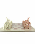 Hand Carved Soapstone Maasai Chess Set - 14" Board - Smolart