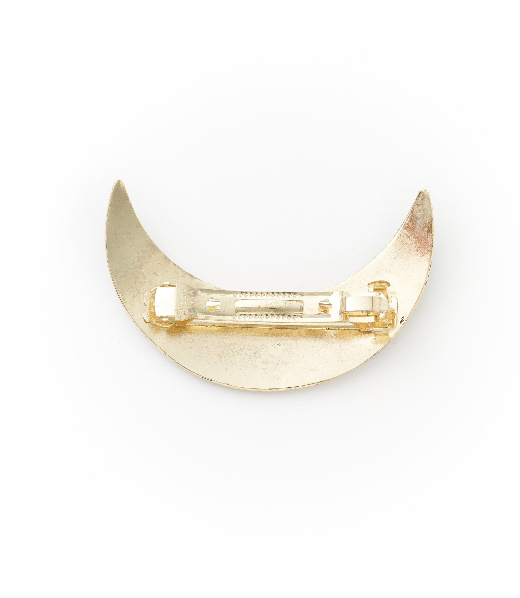 Chandra Crescent Moon Brass Hair Pin Slide with Stick