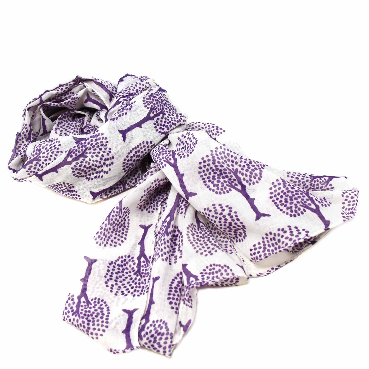 Tree of Life Hand-Printed Cotton Scarf