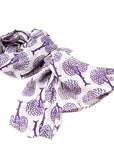 Tree of Life Hand-Printed Cotton Scarf