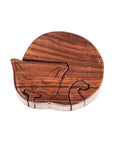 Sleeping Cat Keepsake Puzzle Box - Indian Rosewood