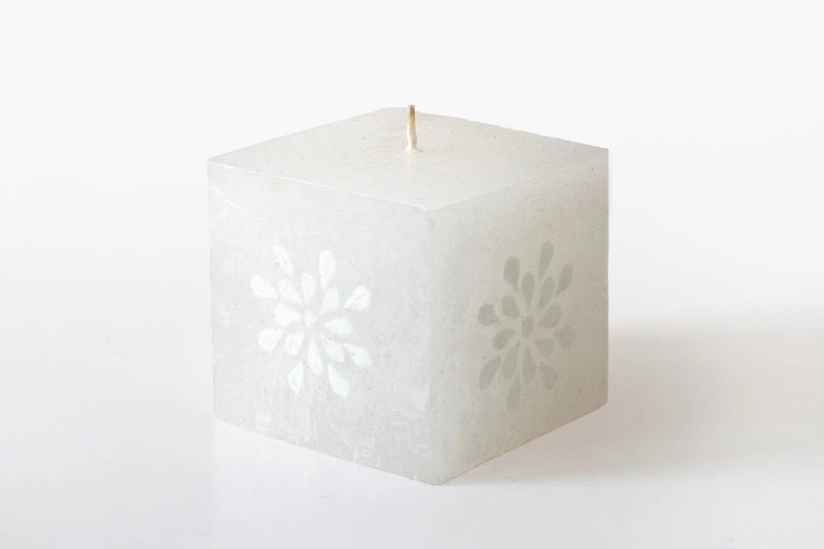 White on White Hand-Painted Candles