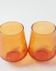 Handblown Hammered Amber Drinking Glass - Set of 4