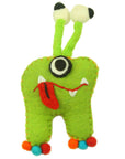 Green Bug-Eyed Felt Tooth Fairy Monster