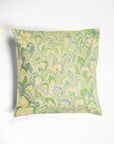 Seaglass Peacock Hand-Marbled Square Pillow - 20x20
