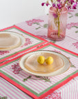 Pink Hydrangea Blockprint Placemats – Set of 2