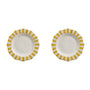 Yellow Stripe Ceramic Dinner Plates - Set of 2