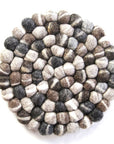 Gray Tie-Dye Felt Ball Trivet
