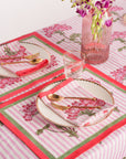 Pink Hydrangea Blockprint Placemats – Set of 2