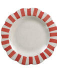 Red Stripe Ceramic Dinner Plates - Set of 4