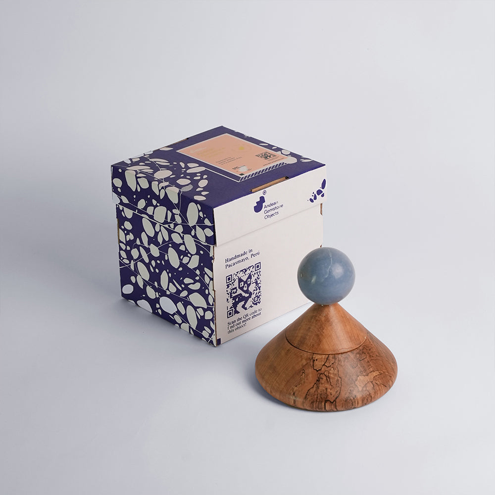 Cool Cone Angelite &amp; Wood Jewelry Box