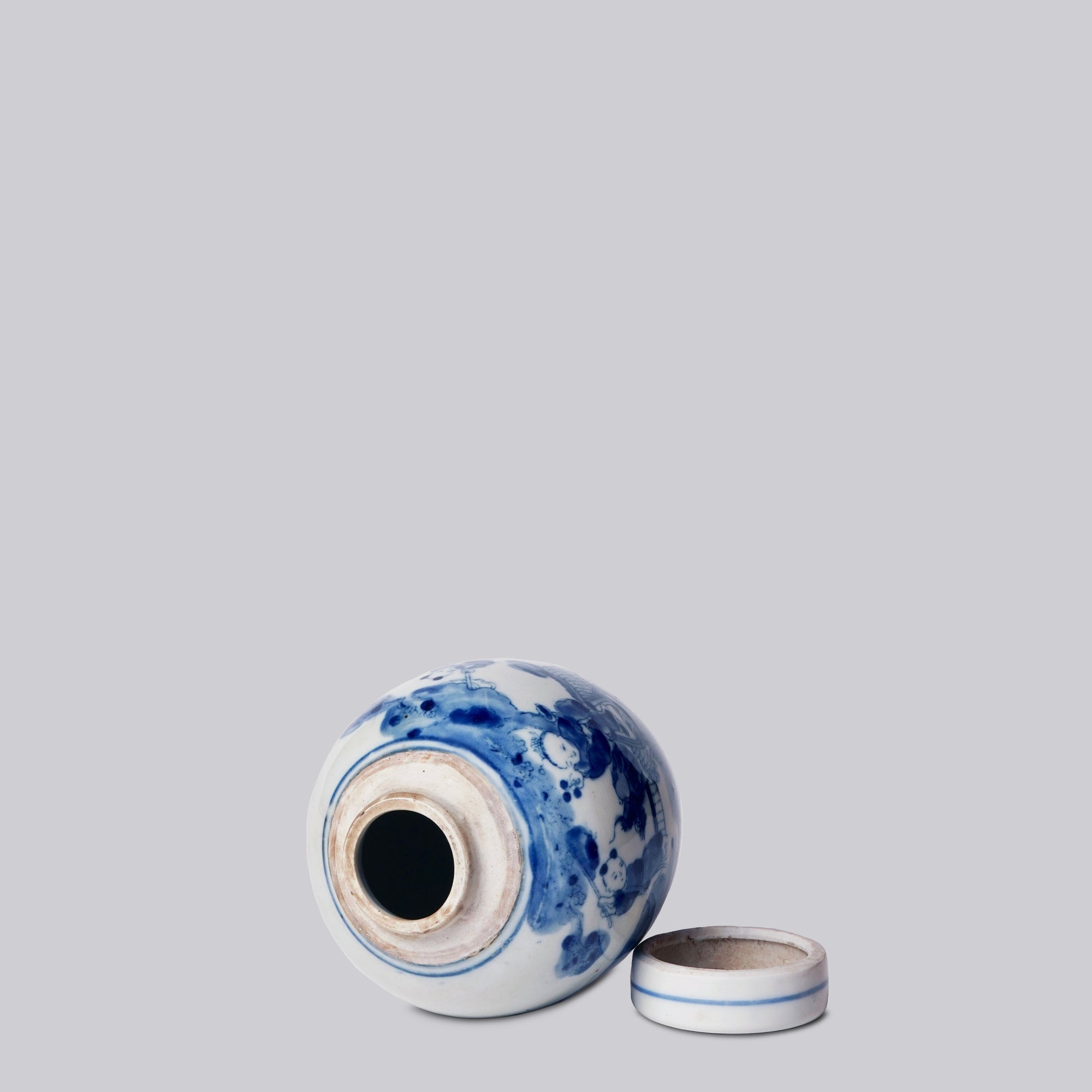 Playing Children Mini Round Porcelain Jar