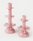 Lotus Bloom Tapered Pink Candleholders