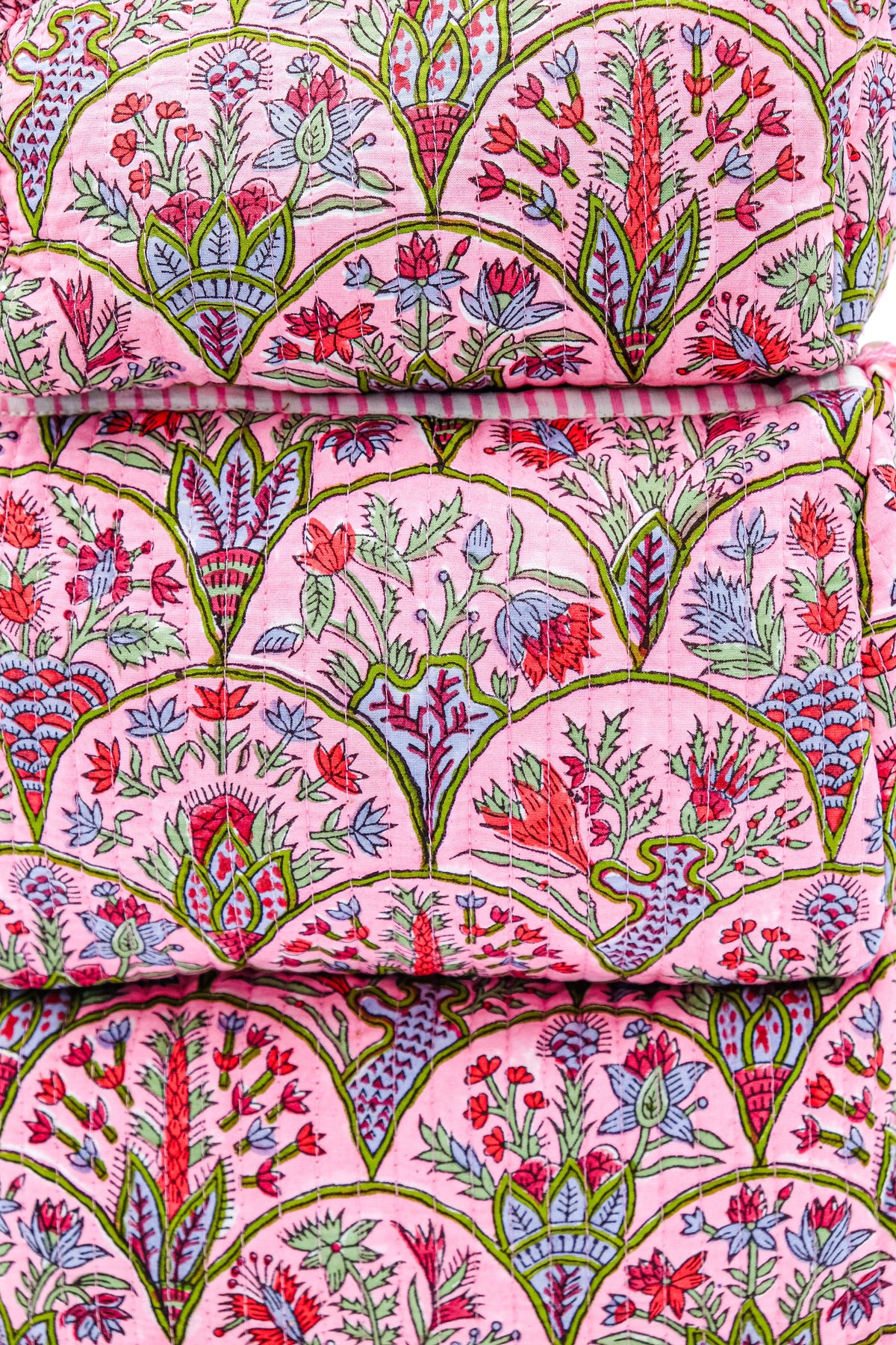 Pink Arch Hand-Block-Printed Toiletry Bag