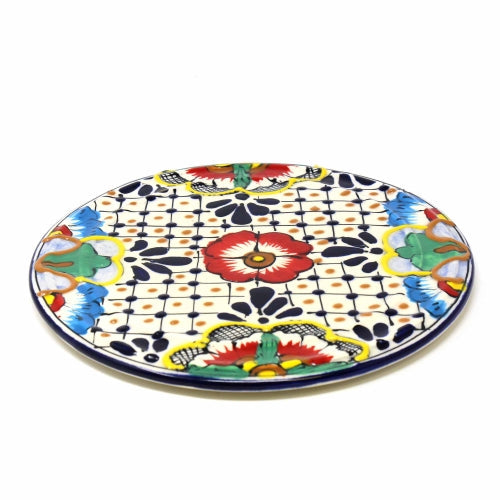 Dots &amp; Flowers Pottery Trivet &amp; Wall Hanging