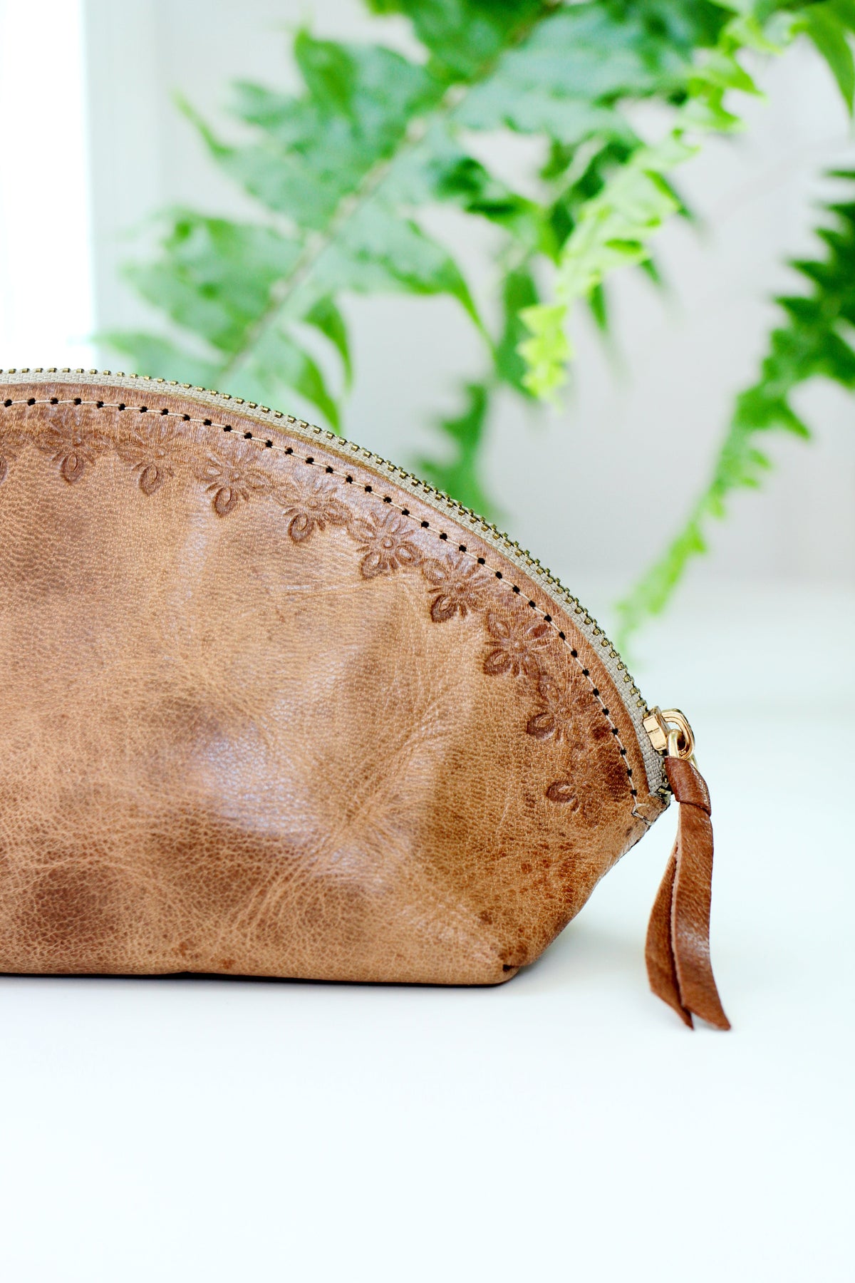 Blossom Leather Travel Pouch