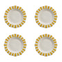 Yellow Stripe Ceramic Salad Plates - Set of 4