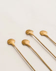 Large Brass Seashell Stirrers - Set of 4