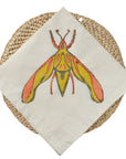 Hand Block Printed Cotton Napkin - Twilight Elephant Moth