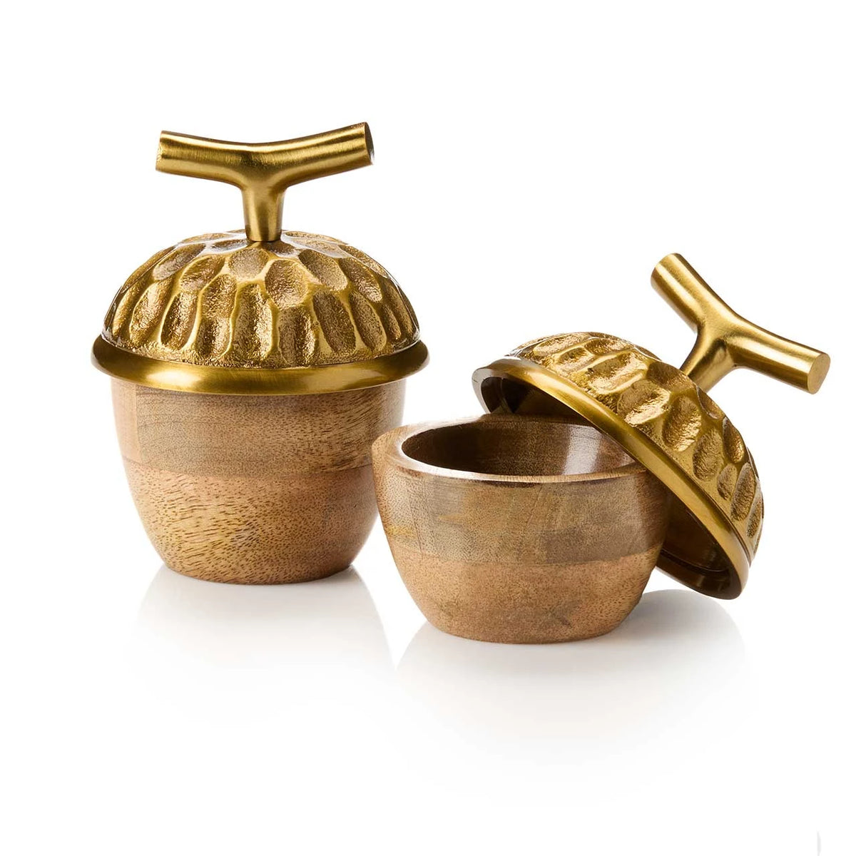 Wooden Acorn Boxes – Set of 2