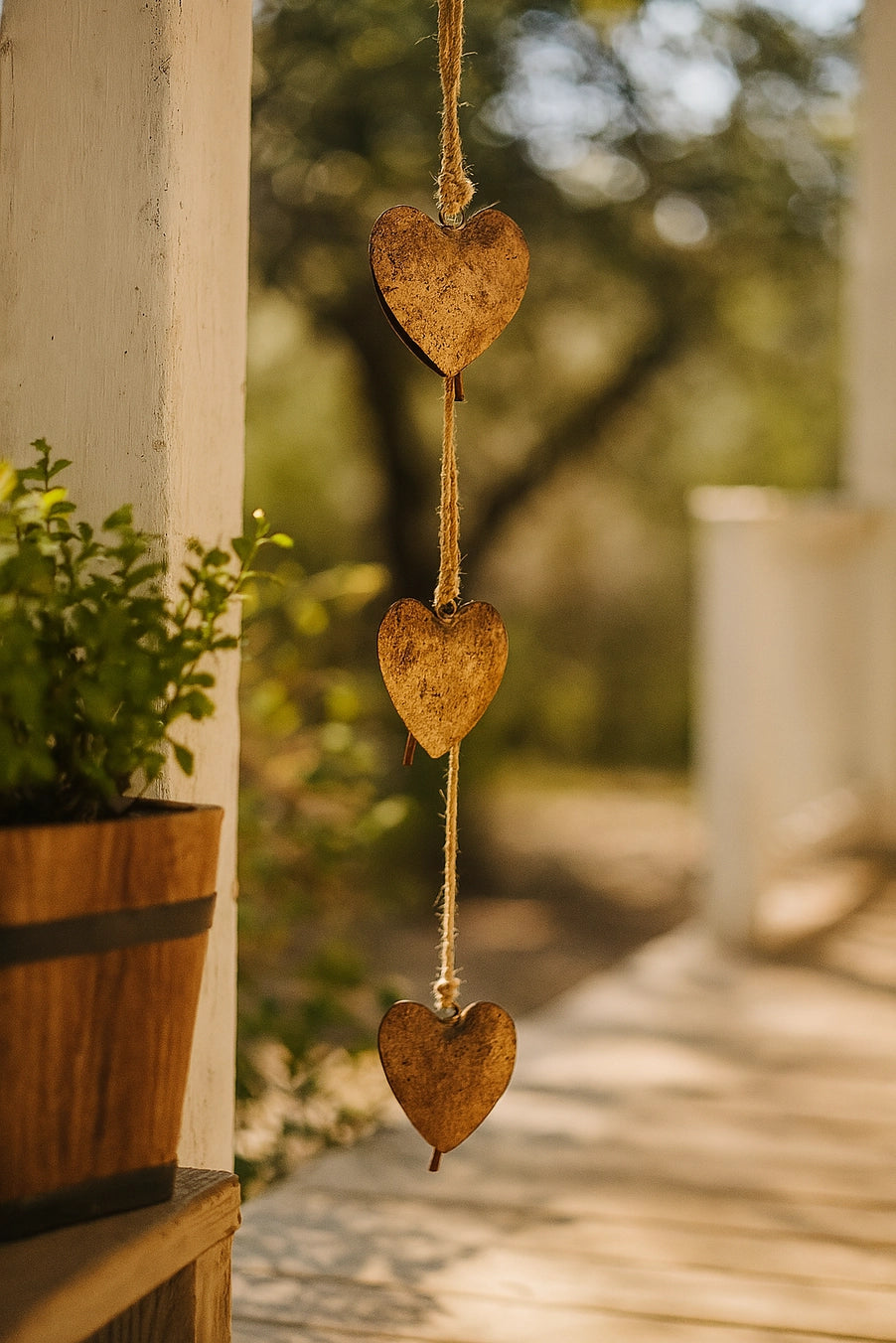 Alaya Heart Trio Rustic Bell Wind Chime