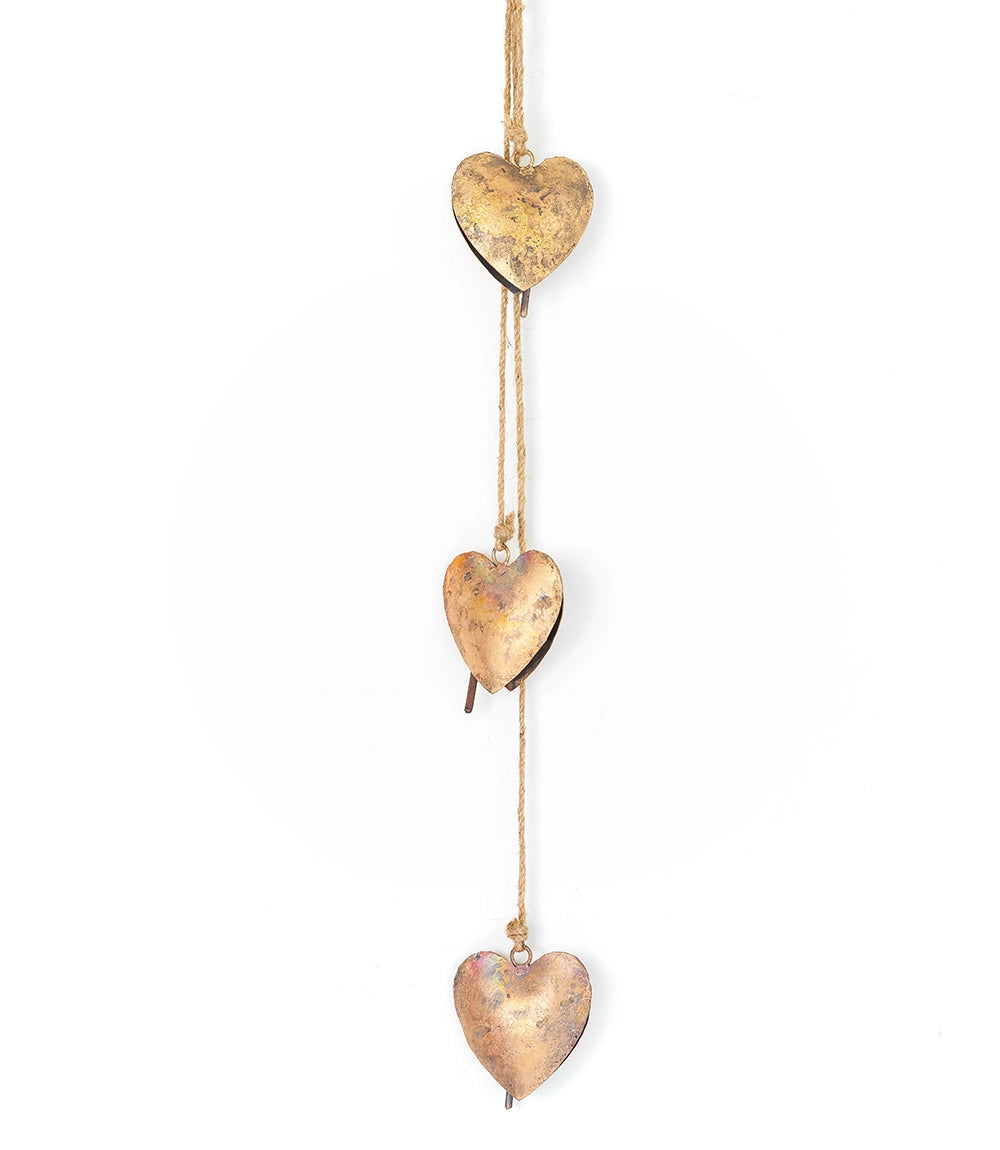 Alaya Heart Trio Rustic Bell Wind Chime