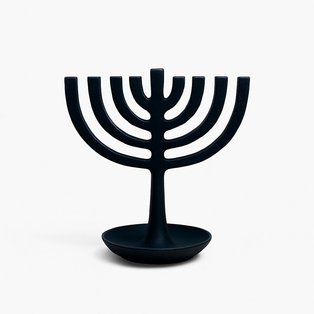 Black Menorah on a white background