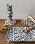 Blue Plumeado Mexican Pottery Napkin Holder