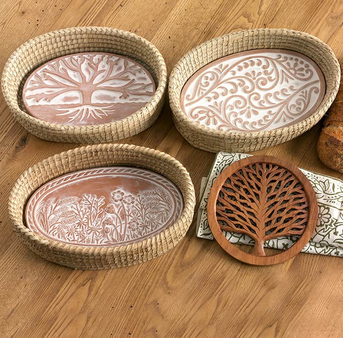Double Vine Bread Warmer &amp; Basket Set