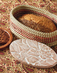 Bread Basket with Falling Leaves Design Terracotta Bread Warmer