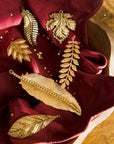 Eternal Leaves Brass Ornaments - Set of 6