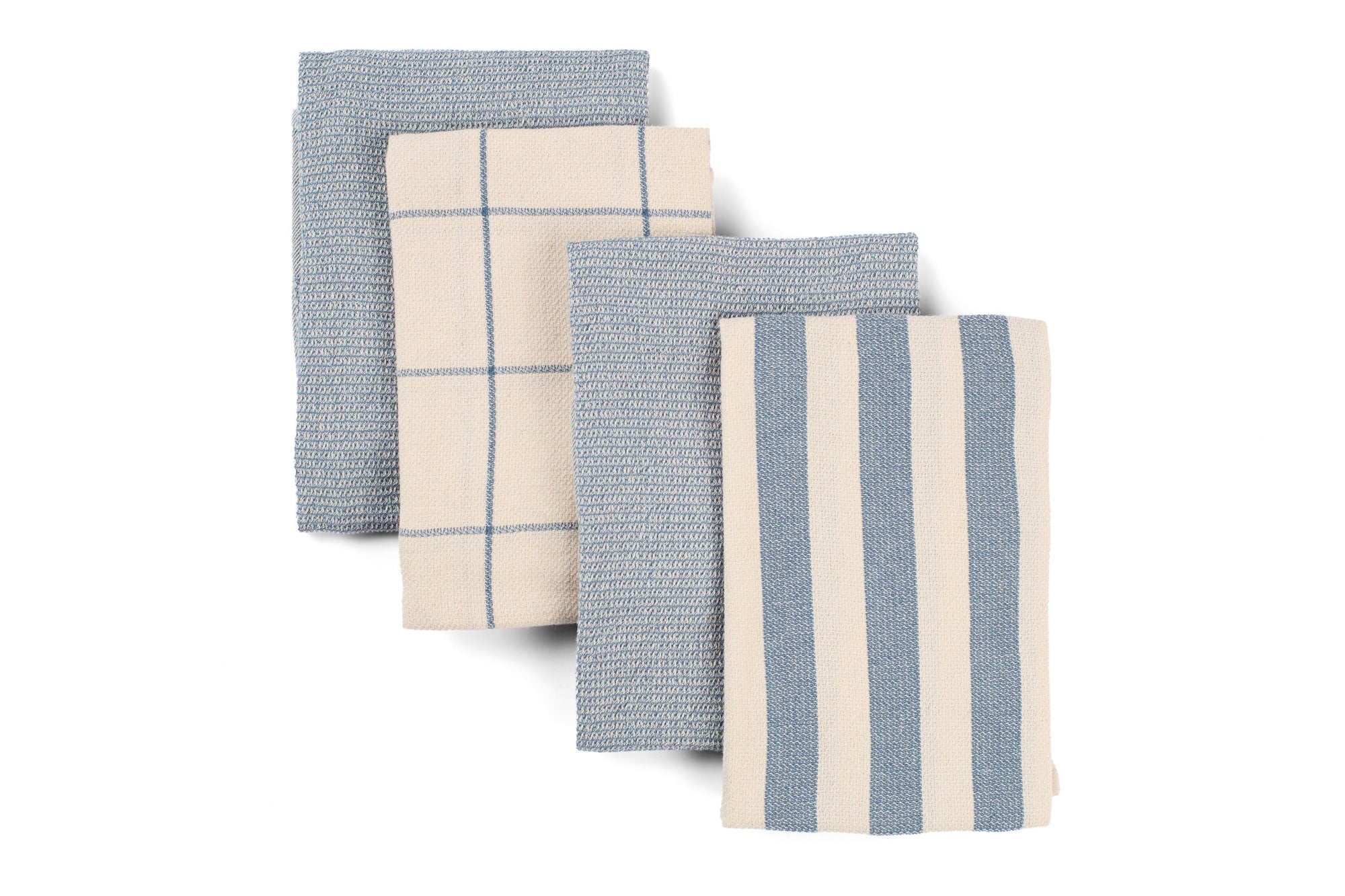 Cotton Flat And Waffle Kitchen Towels - Set of 4