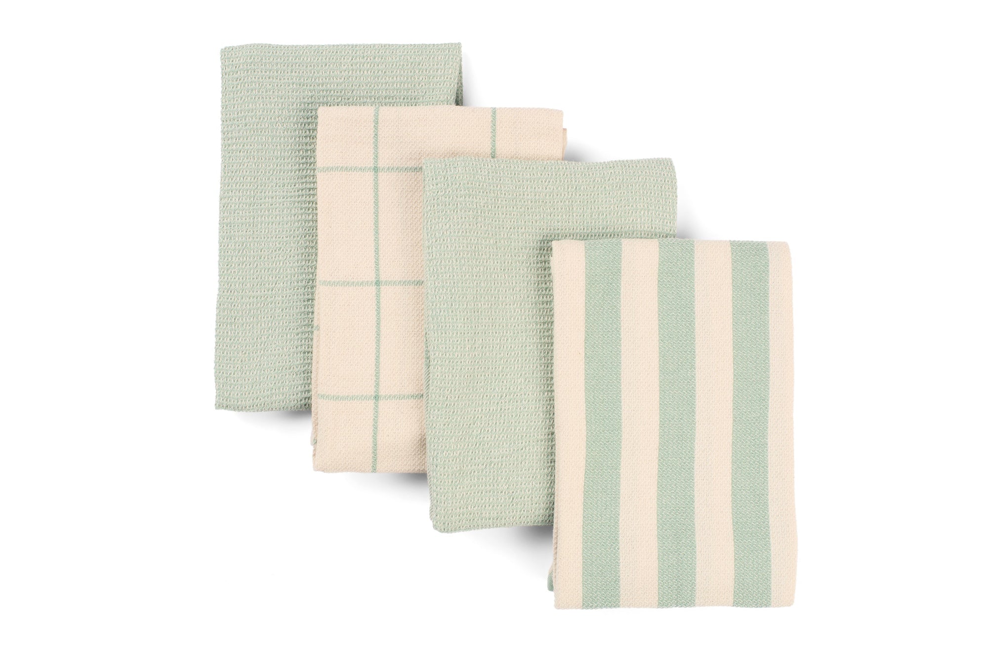 Cotton Flat And Waffle Kitchen Towels - Set of 4