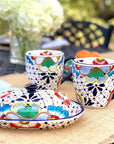 Handmade Pottery Butter Dish – Dots & Flowers