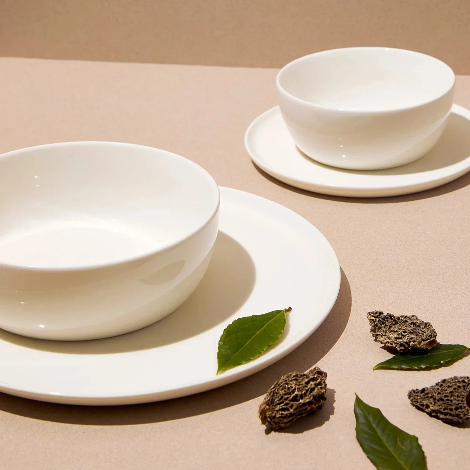 Slim White Dinnerware Set - Set of 4