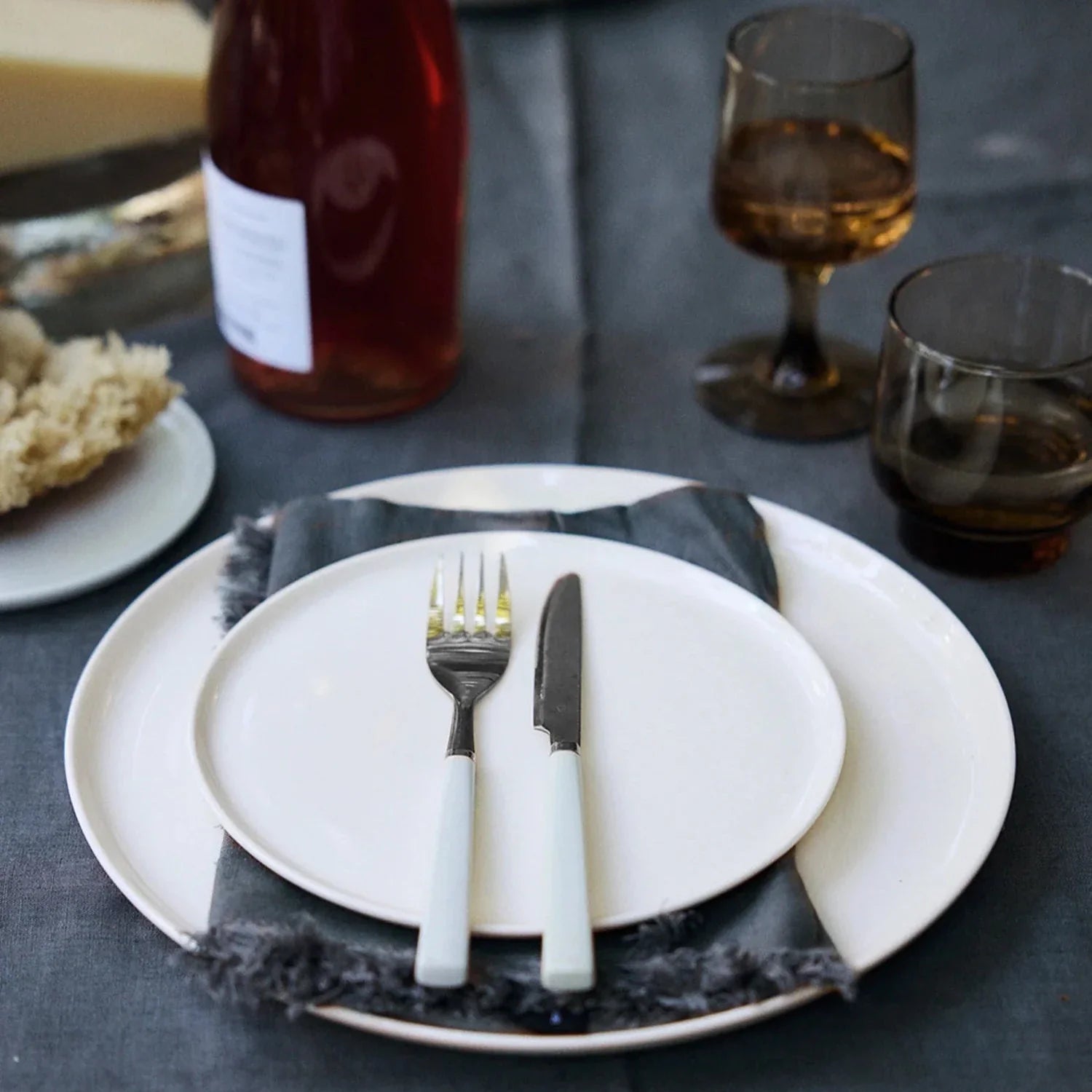 Slim White Dinnerware Set - Set of 4