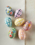 Brushstroke Gingham Eggs - Set of 4