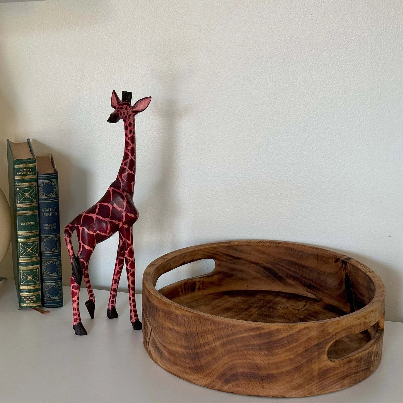 Handcarved Wooden Giraffe Sculpture