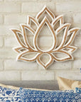 Handcarved Wooden Lotus Wall Art