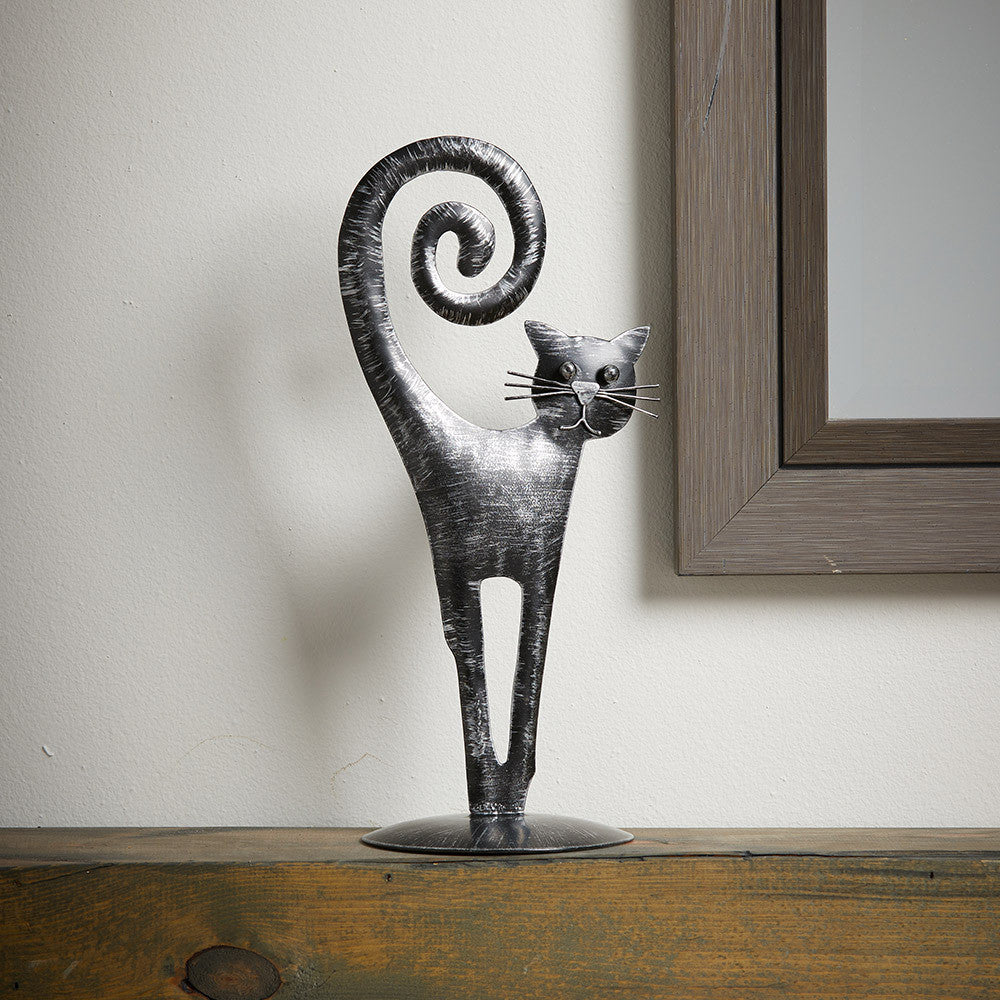 Black Cat Metal Figurine