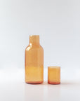 Hammered Glass Carafe & Cup
