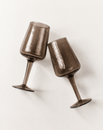Handblown Hammered Wine Glasses - Set of 2