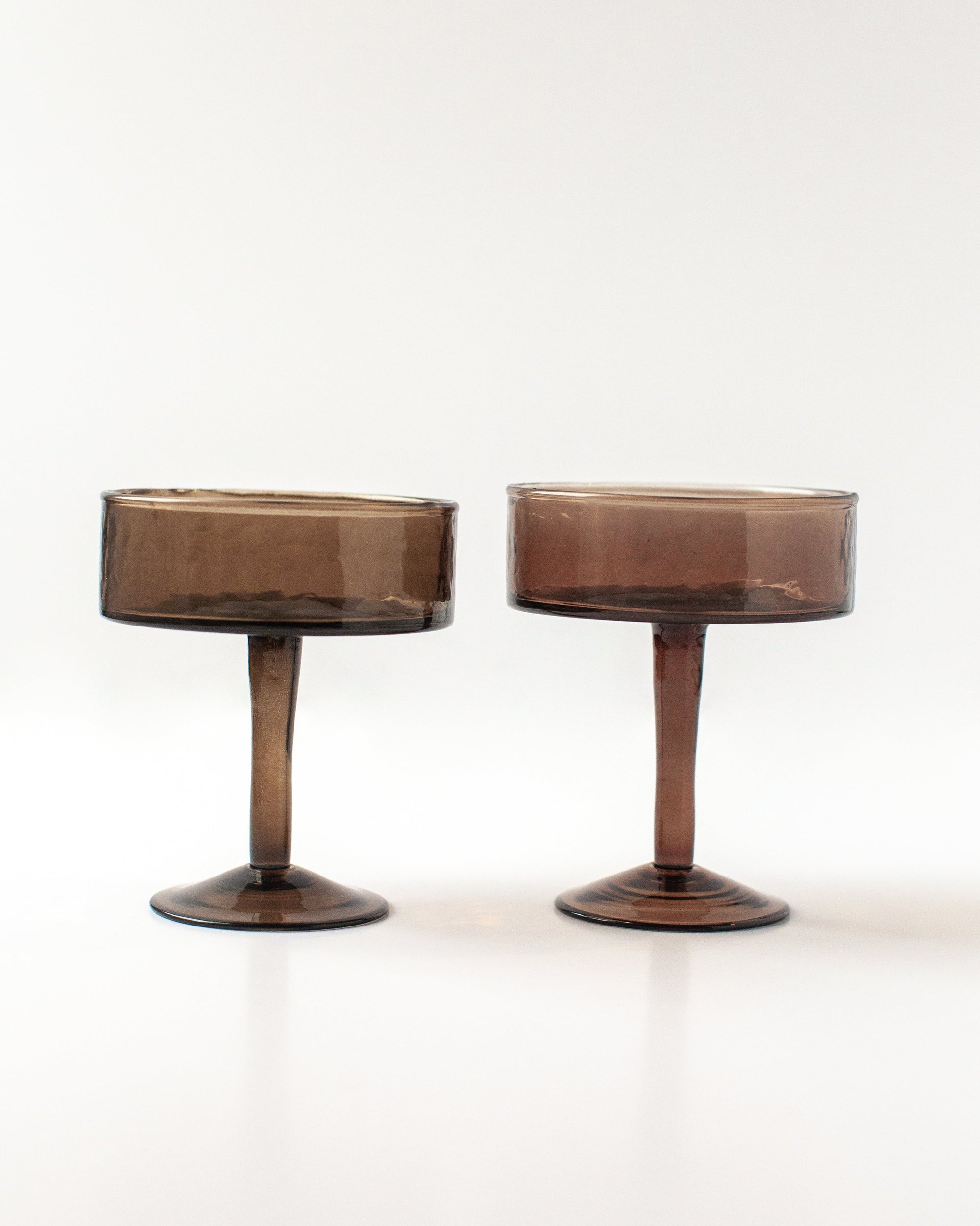 Handblown Hammered Coupe Cocktail Glass - Set of 2