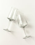 Handblown Hammered Wine Glasses - Set of 2