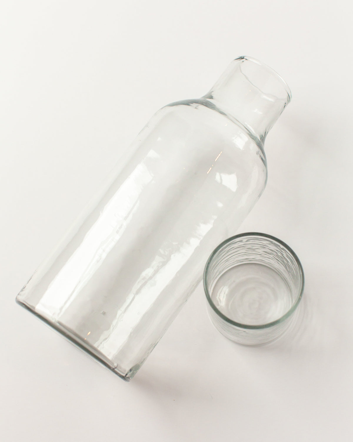 Hammered Glass Carafe &amp; Cup