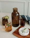 Hammered Glass Carafe & Cup