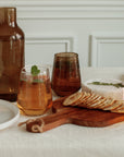 Hammered Glass Carafe & Cup