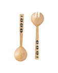 Geo Woven Mango Wood Salad Servers