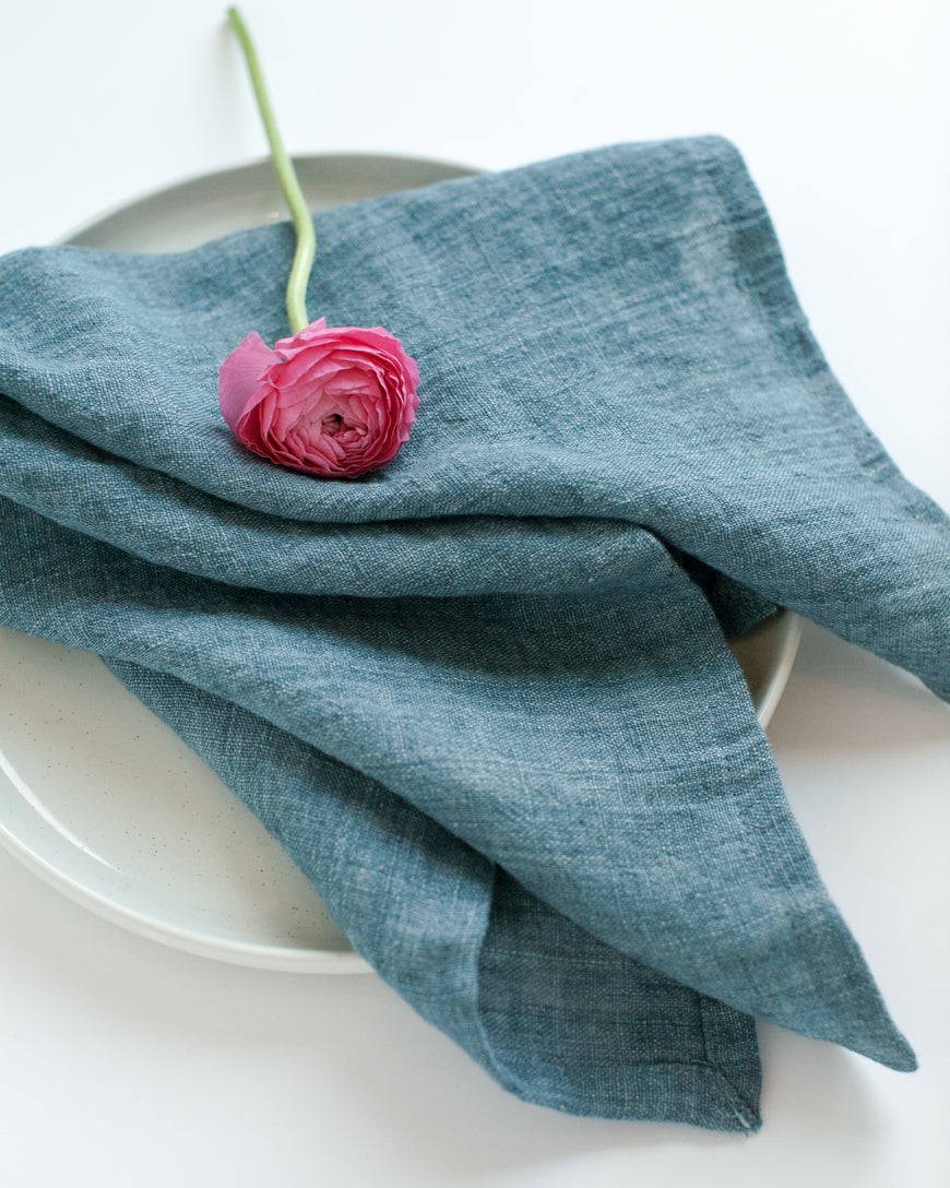 Stone Washed Linen Dinner Napkins